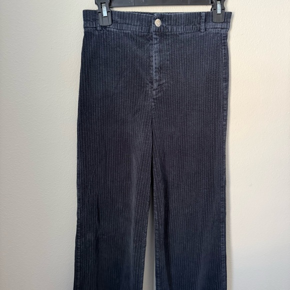 Zara Black Wide Leg Corduroy Pants - Picture 2 of 5